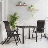 Garden Dining Set 3 pcs Black Coffee Powder-Coated Steel 3379268