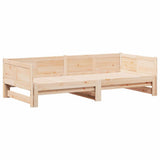 Pull-out Day Bed Brown 203.5 x 184 x 56.5 cm Solid Pine Wood 834678