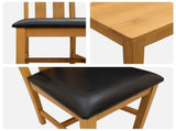 Dining Set 5 pcs Black Solid Oak Wood 3430283