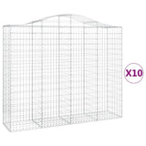 Arched Gabion Baskets 10 pcs 200x50x160/180 cm Galvanised Iron 3145711