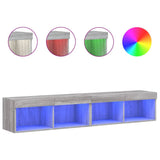 TV Cabinets with LED Lights 2 pcs Grey Sonoma 80x30x30 cm 837152