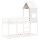 Kids' Bed Roof White 55x84x132 cm Solid Wood Pine 846895
