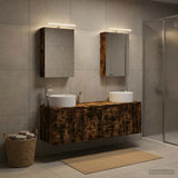 Bathroom Cabinet Set 5 pcs Smoked Oak Engineered Wood 3406555
