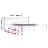 Bed Frame without Mattress Solid Wood Pine 200x200cm White 810451