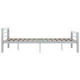 ZNTS Bed Frame without Mattress Grey and White Metal 120x200 cm 284558