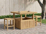 Garden Coffee Table Solid Acacia Wood Height Adjustable White 901706
