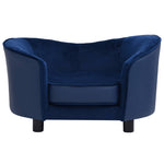 Dog Sofa Blue 69x49x40 cm Plush and Faux Leather 171034