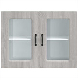 Kitchen Wall Cabinet with Glass Door Kalmar Grey Sonoma Engineered Wood 853613