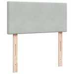 ZNTS Box Spring Bed with Mattress Light Grey 90x200 cm Velvet 3286204
