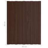 Roof Panels 36 pcs Galvanised Steel Brown 60x45 cm 317194