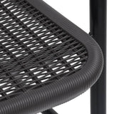 Garden Chair Set of 4 Black Plastic rattan Standard Stackable 3107703