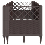 Garden Planter with Pegs Brown 123.5x43.5x43.5 cm PP 368016