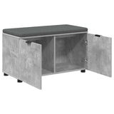 Hall Bench with Cushion with Door Concrete Grey 80 x 38 x 46 cm 891483