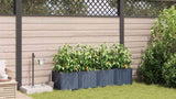 Garden Planter 4 pcs Grey 160 x 40 x 37.5 cm Plastic 42002870