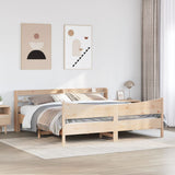 Bed Frame with Headboard 200x200 cm Solid Wood Pine 3307032