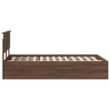 Bed Frame with Headboard Brown Oak 135 x 190 cm Engineered Wood 3408682