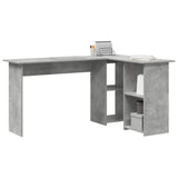 Desk with Shelf Concrete Grey 142 x 102 x 73 cm Engineered Wood 869293