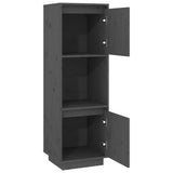 Highboard Grey 38x35x117 cm Solid Wood Pine 814361
