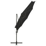 Cantilever Garden Parasol with Pole and LED Lights Black 300 cm 312340