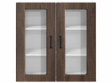 Wall Glass Cabinet PORTO Brown Oak 60 x 31 x 80 cm 885442