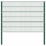 Fence Panel with Posts Iron 1557.5x120 cm Green 278669