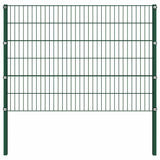 Fence Panel with Posts Iron 1557.5x120 cm Green 278669