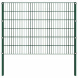 Fence Panel with Posts Iron 1557.5x120 cm Green 278669