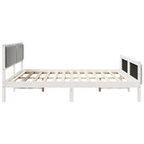 Bed frame White and light grey 200 x 200 cm Solid pine wood 3394302