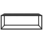 ZNTS Coffee Table Black with Black Glass 100x50x35 cm 322880