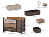 Chest of Drawers with 7 Foldable Drawers, 3-Tier Fabric Bedroom Dresser, Clothes Storage Unit for T3398P344162