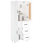 Highboard White 69.5x34x180 cm Engineered Wood 3199841