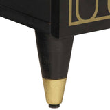 Side Cabinet Black Solid Mango Wood Standard Cabinet 358322