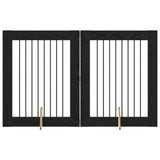 Dog Gate with Stands 2 pcs Black Oak 80 x 100 cm 892037