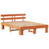 Bed Frame with Headboard Wax Brown 140 x 200 cm Solid Pine Wood 872442