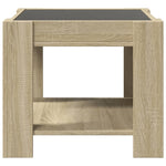 ZNTS Coffee Table with LED Sonoma Oak 53x53x45 cm Engineered Wood 847541