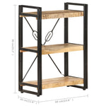 3-Tier Bookcase 60x30x80 cm Solid Mango Wood 320618