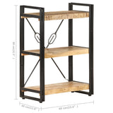3-Tier Bookcase 60x30x80 cm Solid Mango Wood 320618
