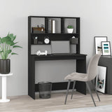 Desk with Shelves Black 102x45x148 cm Engineered Wood 823001