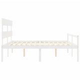 Senior Bed without Mattress White 200x200 cm Solid Wood 3195372