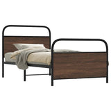 Bed Frame Without Mattress 107x203 cm Brown Oak Engineered Wood 4100321