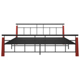 Bed Frame without Mattress Metal and Solid Oak Wood 200x200 cm 324896
