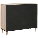Sideboard Bleached White 90 x 33 x 75 cm Solid Mango Wood 4018144