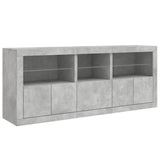 Sideboard with LED Lights Concrete Grey 162x37x67 cm 3208998