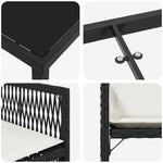 Garden Dining Set 5 pcs Black Poly Rattan 3380771