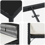 Garden Dining Set 5 pcs Black Poly Rattan 3380771
