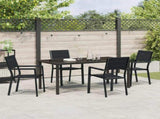 Garden Dining Set 5 pcs Black Powder-Coated Steel 3379145