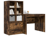 Desk with Drawer with Shelf with Storage 2 pcs Smoked Oak 3337349