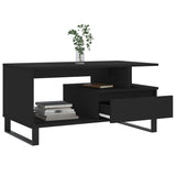 ZNTS Coffee Table Black 90x49x45 cm Engineered Wood 831029