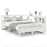 Bookcase Bed without Mattress White 120x200 cm Solid Wood Pine 3324425