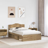 Bed Frame Artisian Oak 120 x 200 cm Solid Pine Wood 3412924